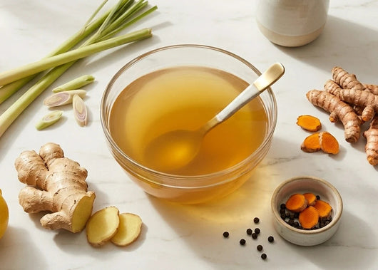 The Good Gut broth ritual with ginger