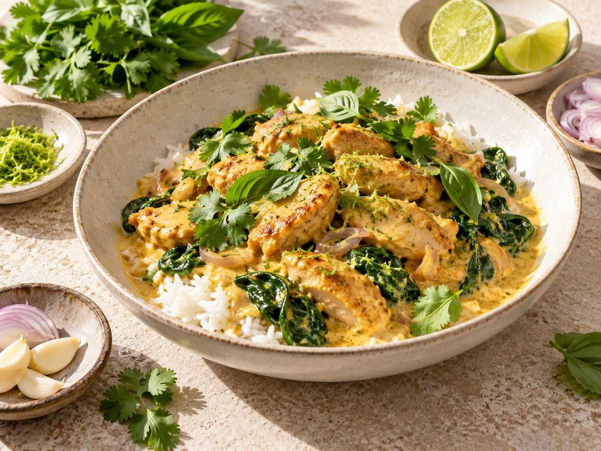 Coconut ginger chicken rice bowl