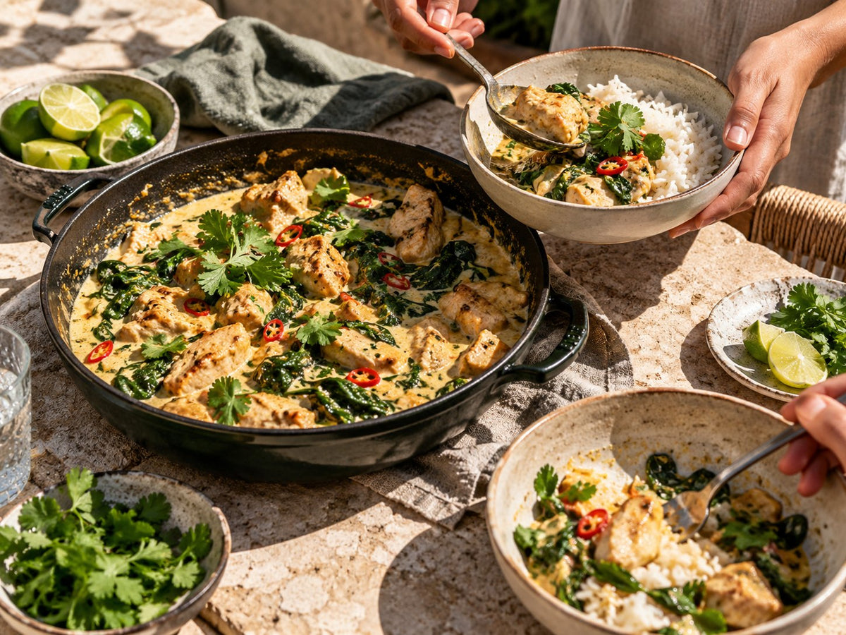 Coconut ginger chicken over steamed rice — The Good Gut