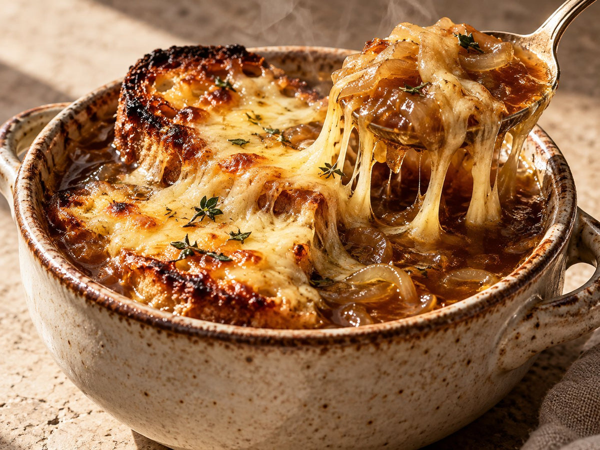 Melty Gruyere French Onion Soup — detail