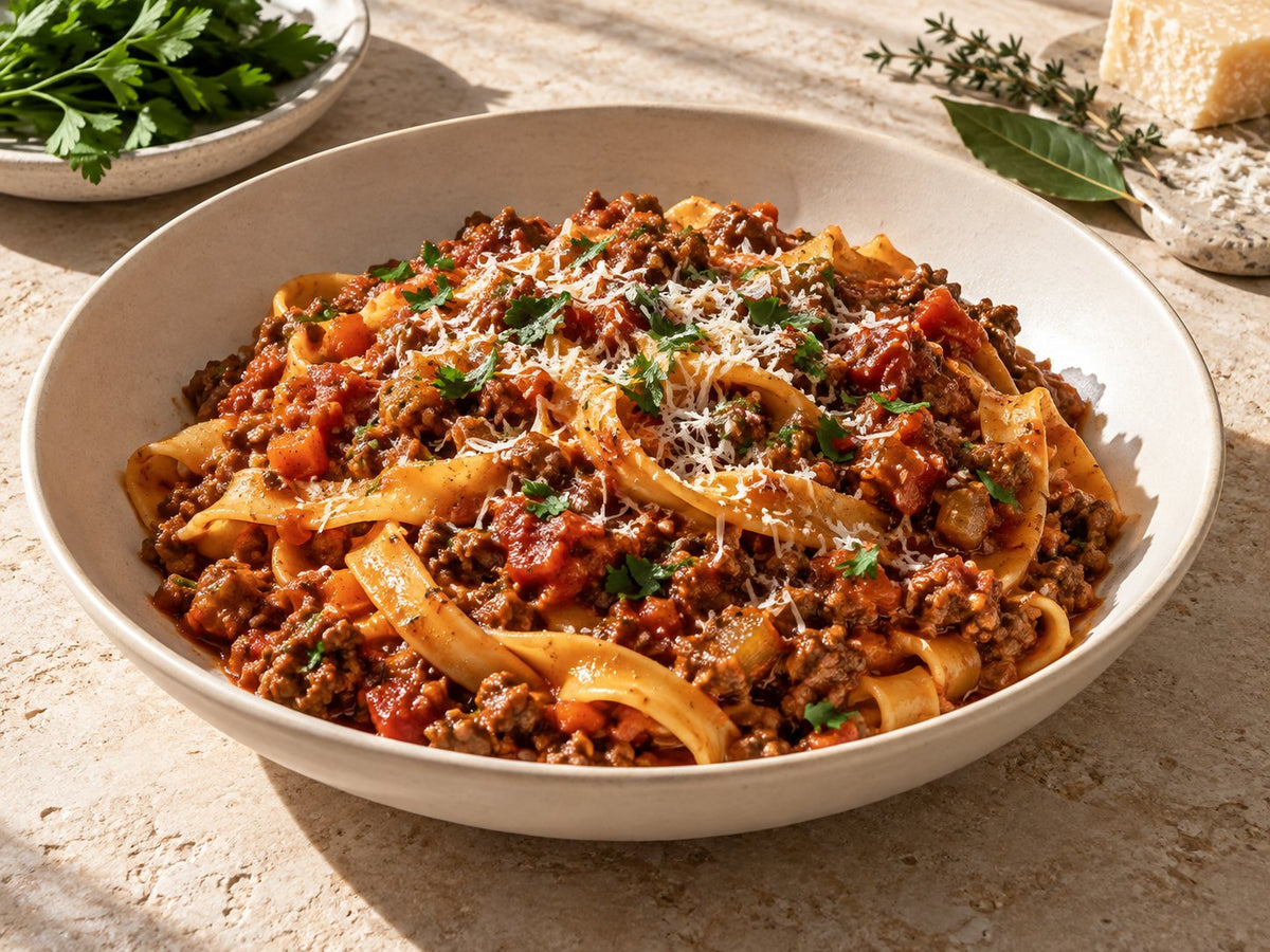 Slow beef ragu pasta